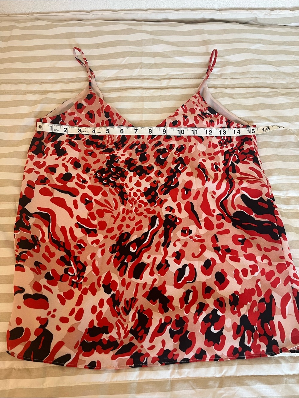 ❤️ H&M Red Leopard Print Cami Tank Top - Picture 4 of 8